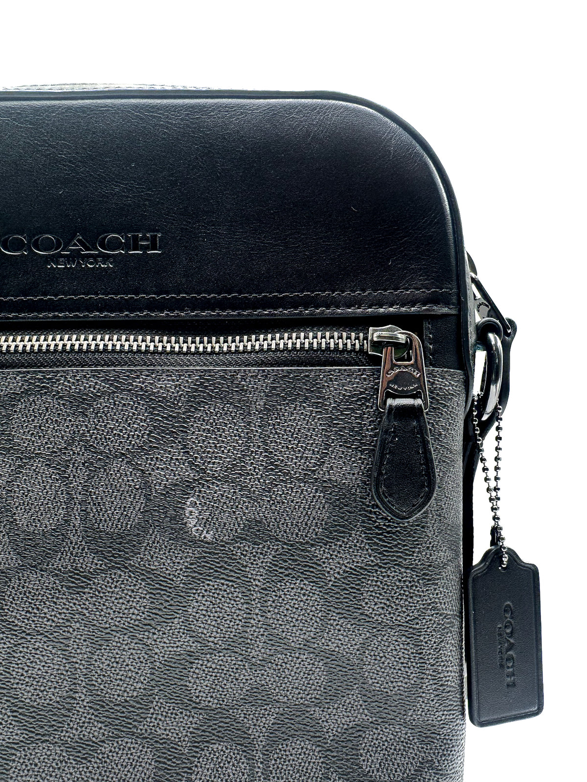 Coach Bolsa Houston Flt Sig Charcoal Black · Premium Avenue