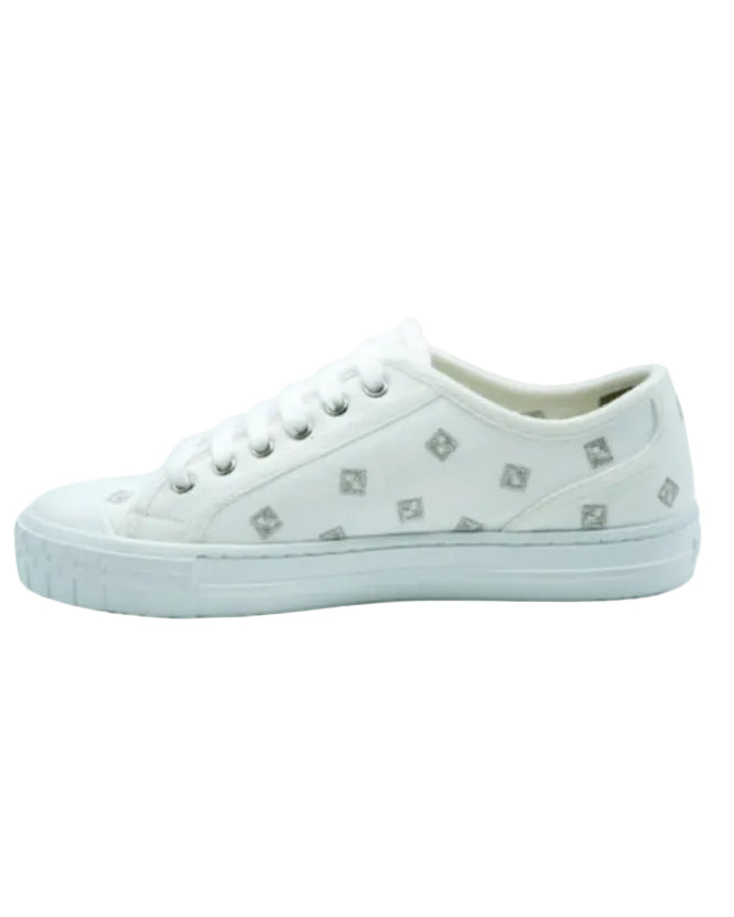Fendi Calzado Tenis Domino Low Top Chalk Silver · Premium Avenue
