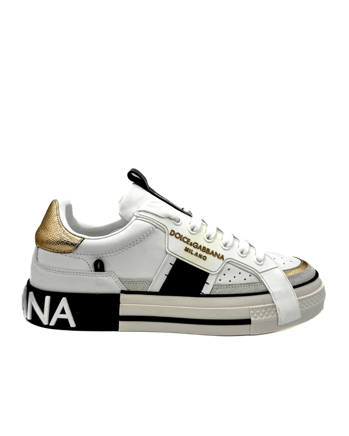 Dolce & Gabbana Calzado Portofino 2.0 Custom Bianco/Oro · Premium Avenue