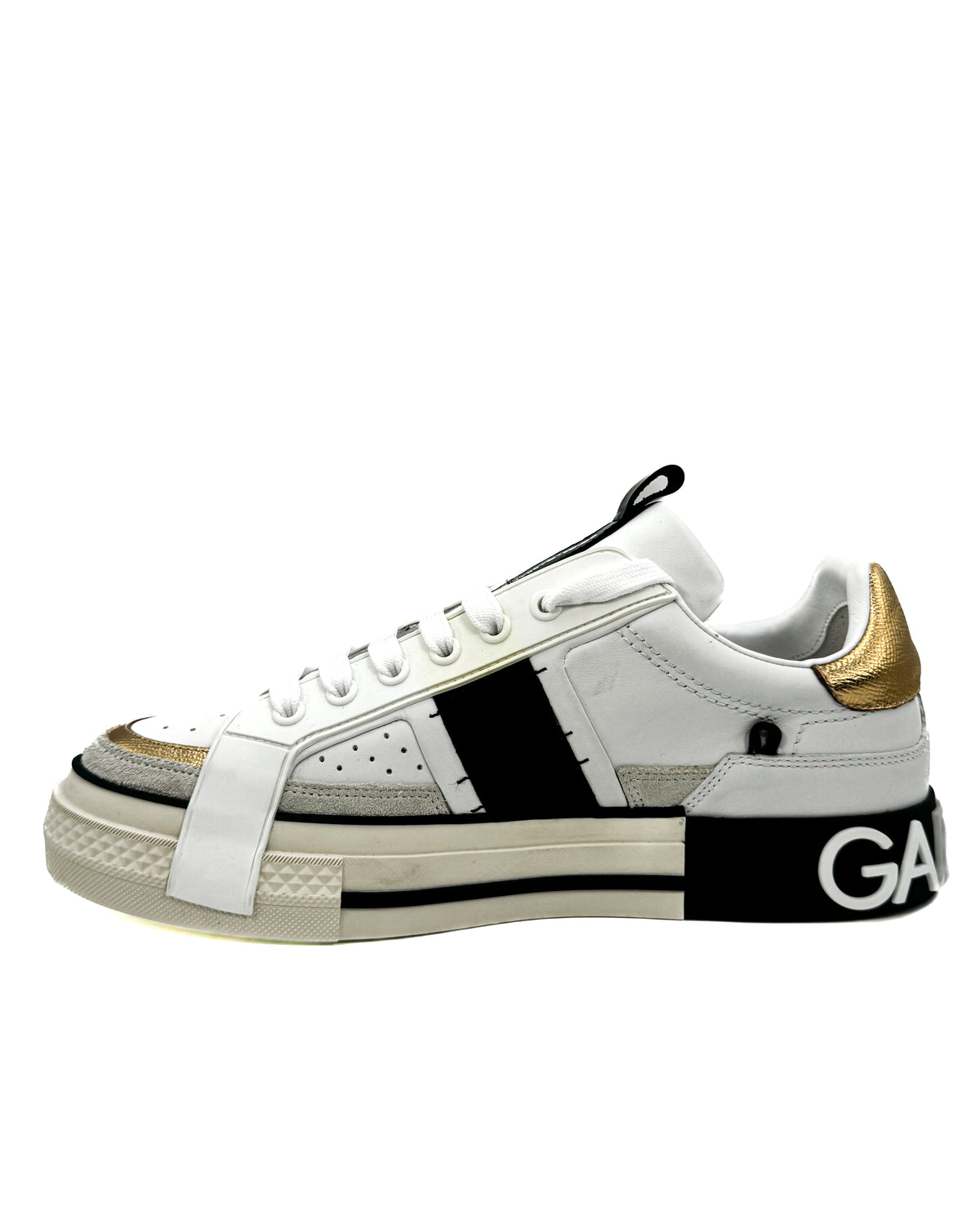 Dolce & Gabbana Calzado Portofino 2.0 Custom Bianco/Oro · Premium Avenue