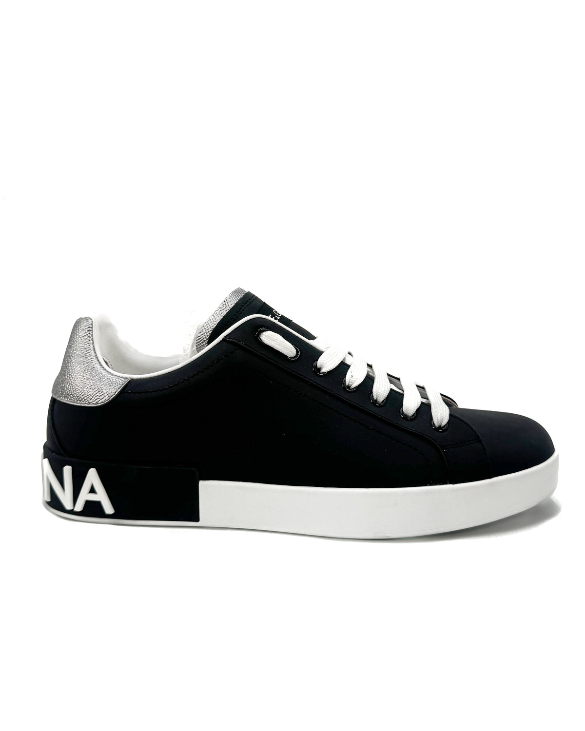 Dolce & Gabbana Calzado Portofino Sneaker Nero/Argento · Premium Avenue