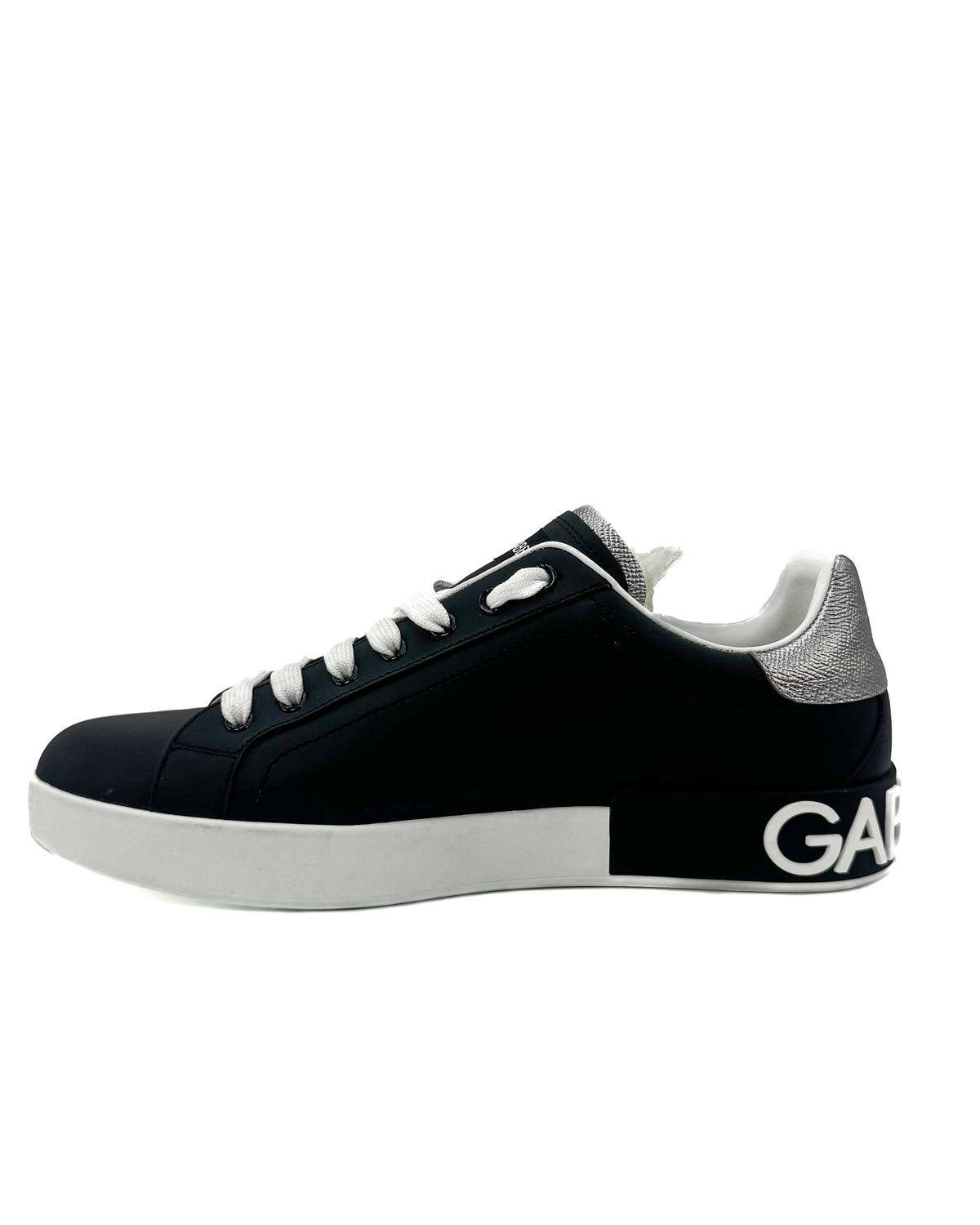 Dolce & Gabbana Calzado Portofino Sneaker Nero/Argento · Premium Avenue