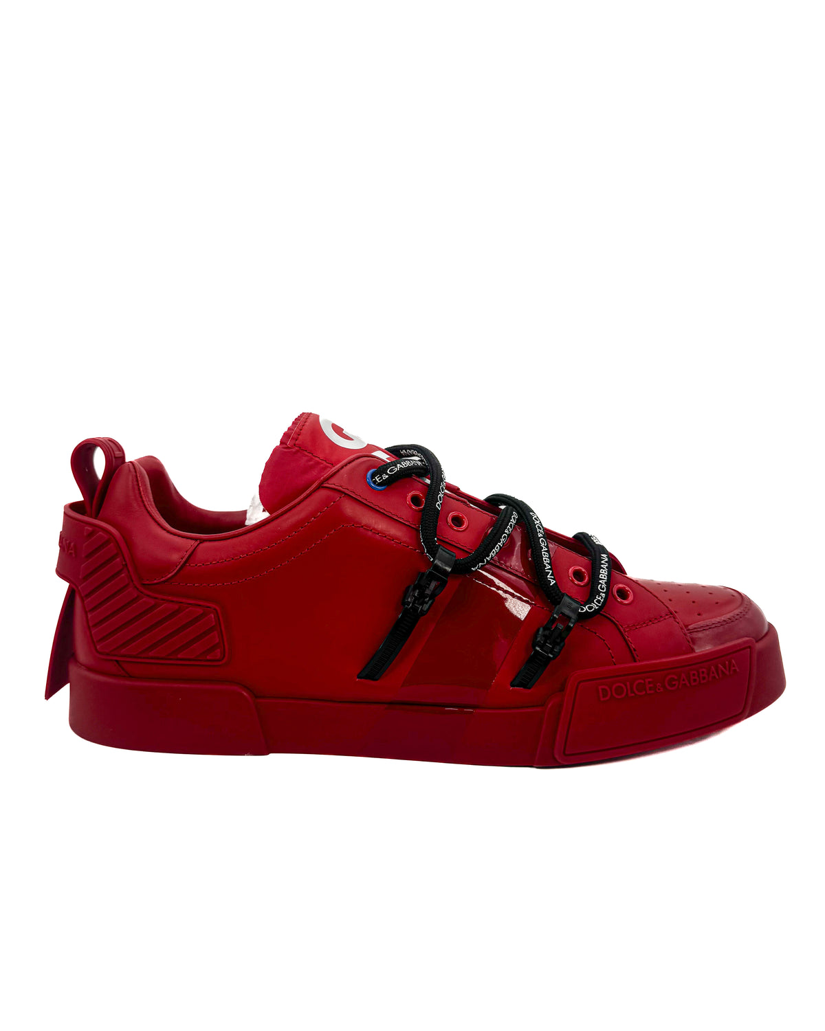 Dolce & Gabbana Calzado Portofino Sneaker Round Laces Patent Red · Premium Avenue