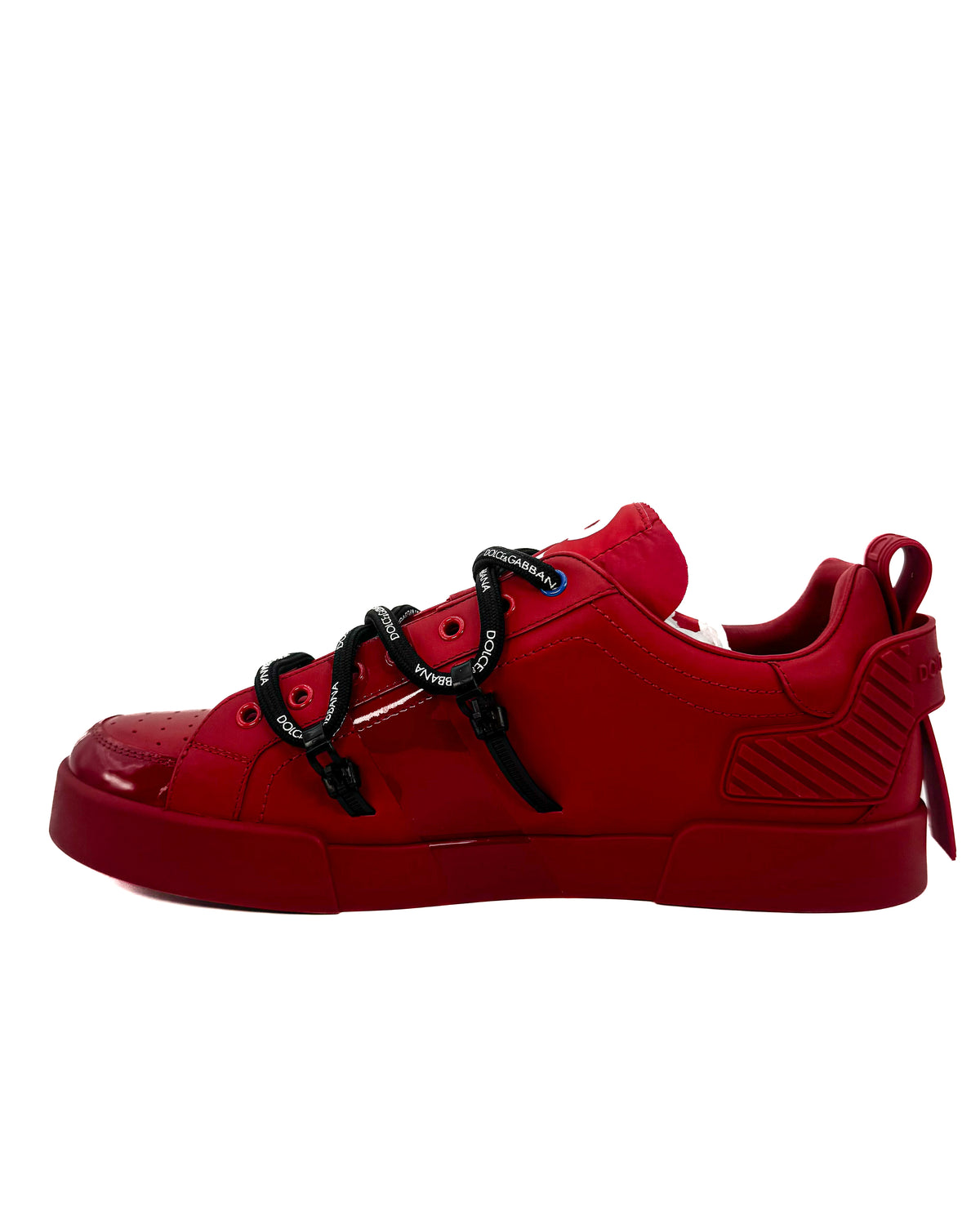 Dolce & Gabbana Calzado Portofino Sneaker Round Laces Patent Red · Premium Avenue
