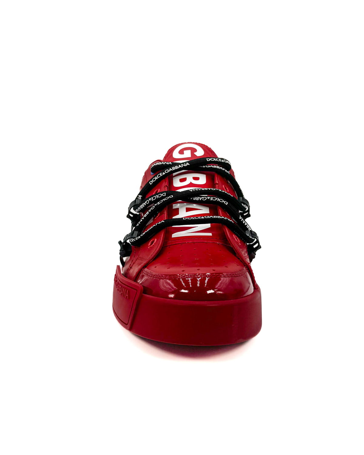 Dolce & Gabbana Calzado Portofino Sneaker Round Laces Patent Red · Premium Avenue