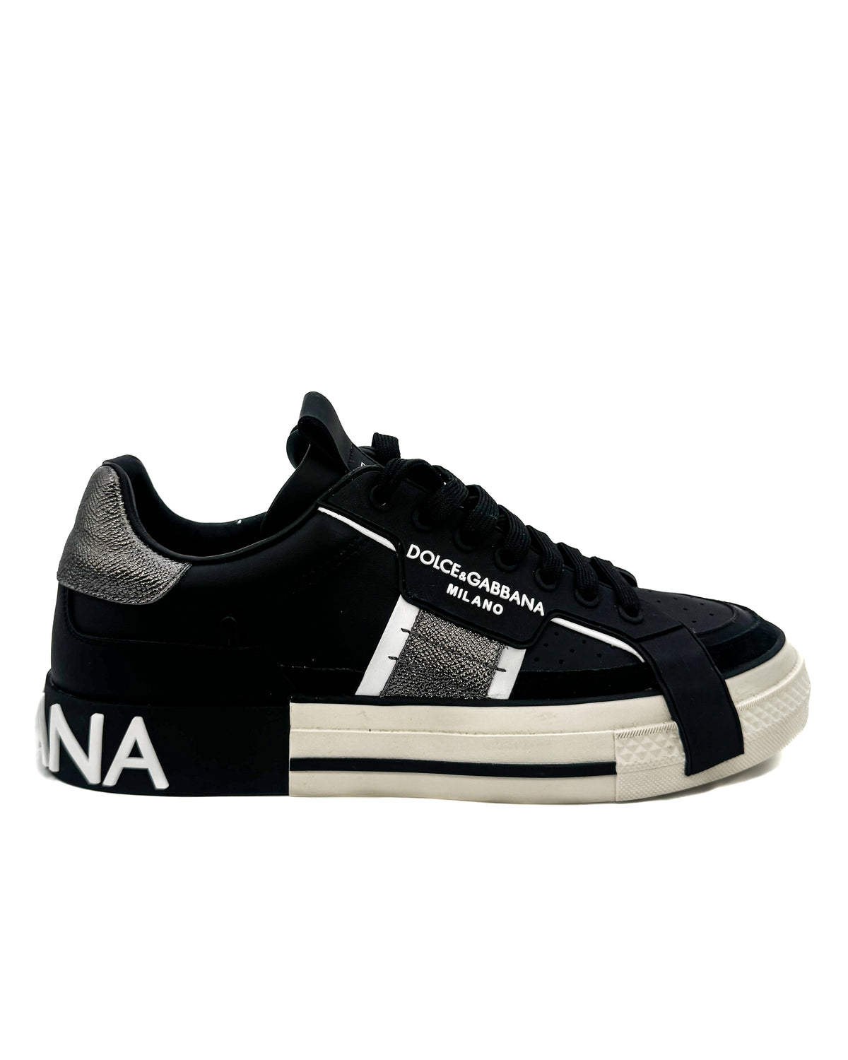 Dolce & Gabbana Calzado Portofino 2.0 Custom Nero/Argento · Premium Avenue