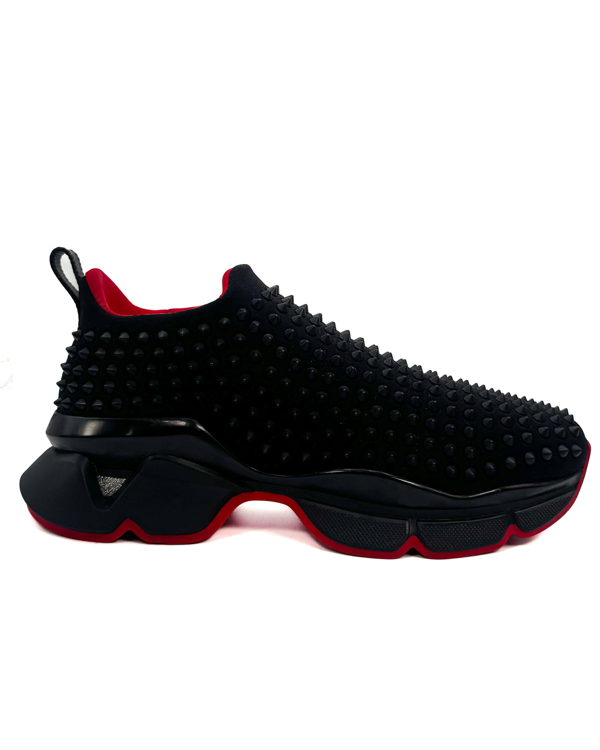Christian Louboutin Calzado Spike-sock Flat Neoprene Black/Black Mat · Premium Avenue