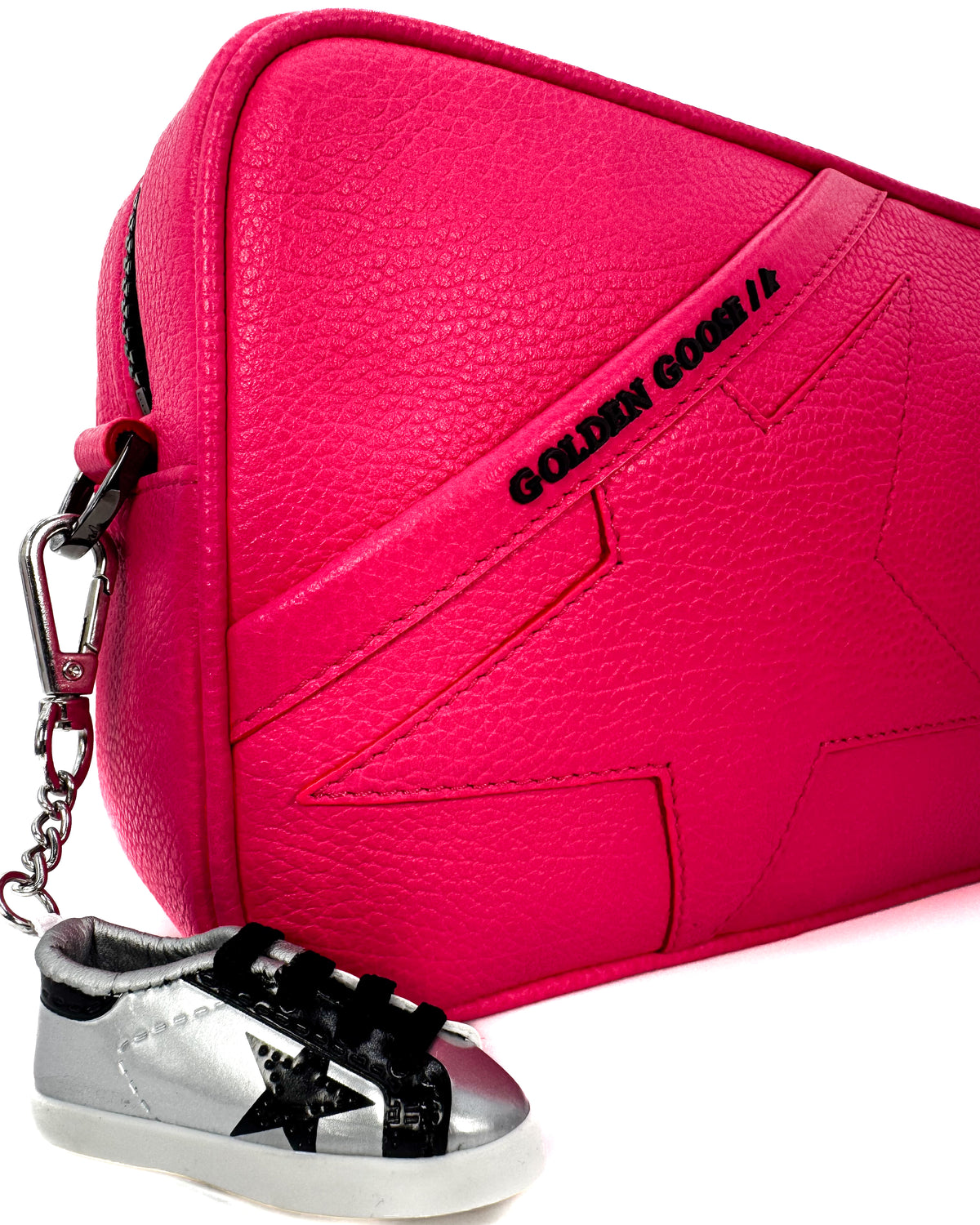 Golden Goose Bolsa Star Bag Jacquard Shoulder Strap Neon Pink · Premium Avenue