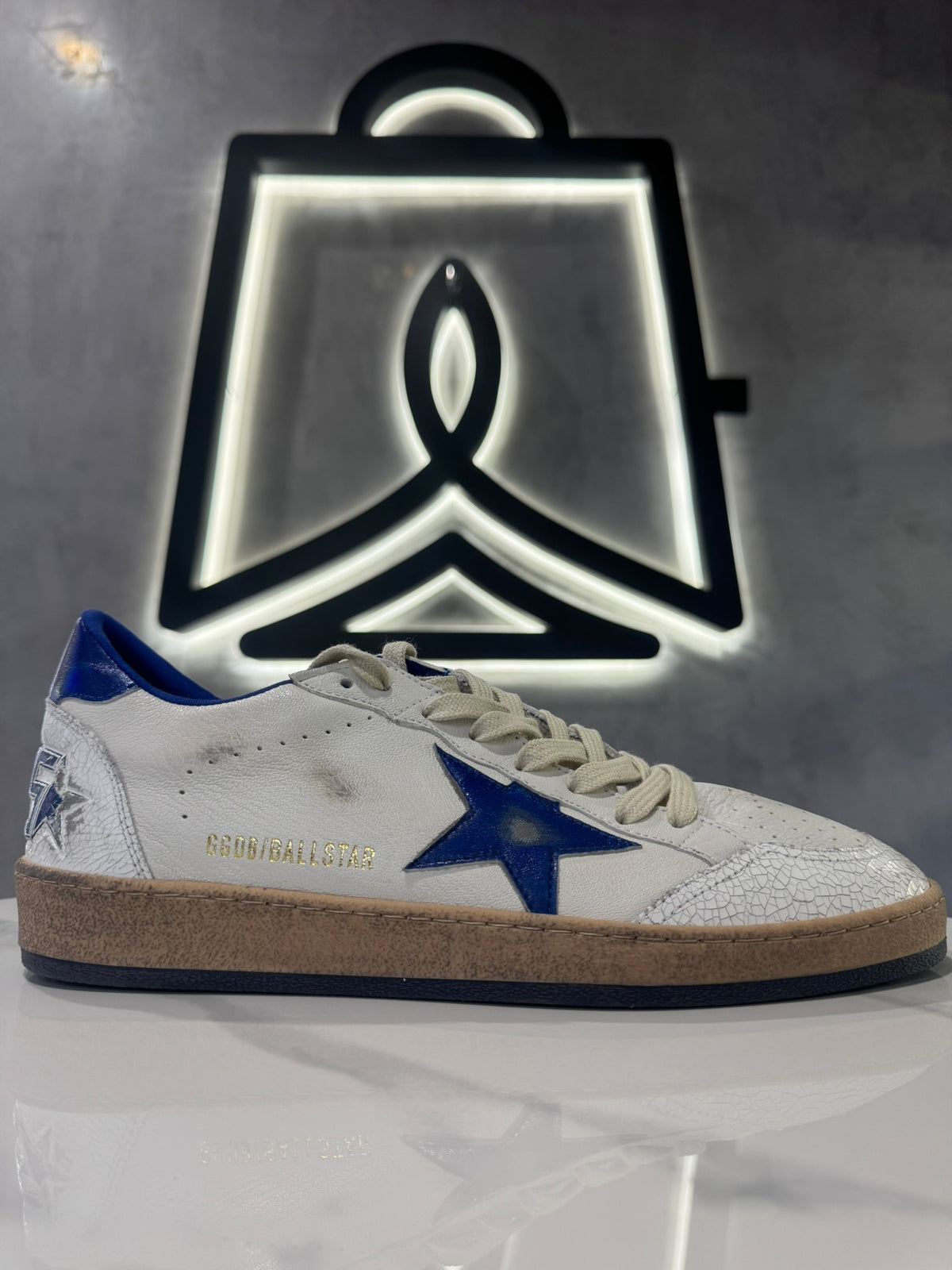 GOLDEN GOOSE - BALL STAR WHITE/BLUETTE