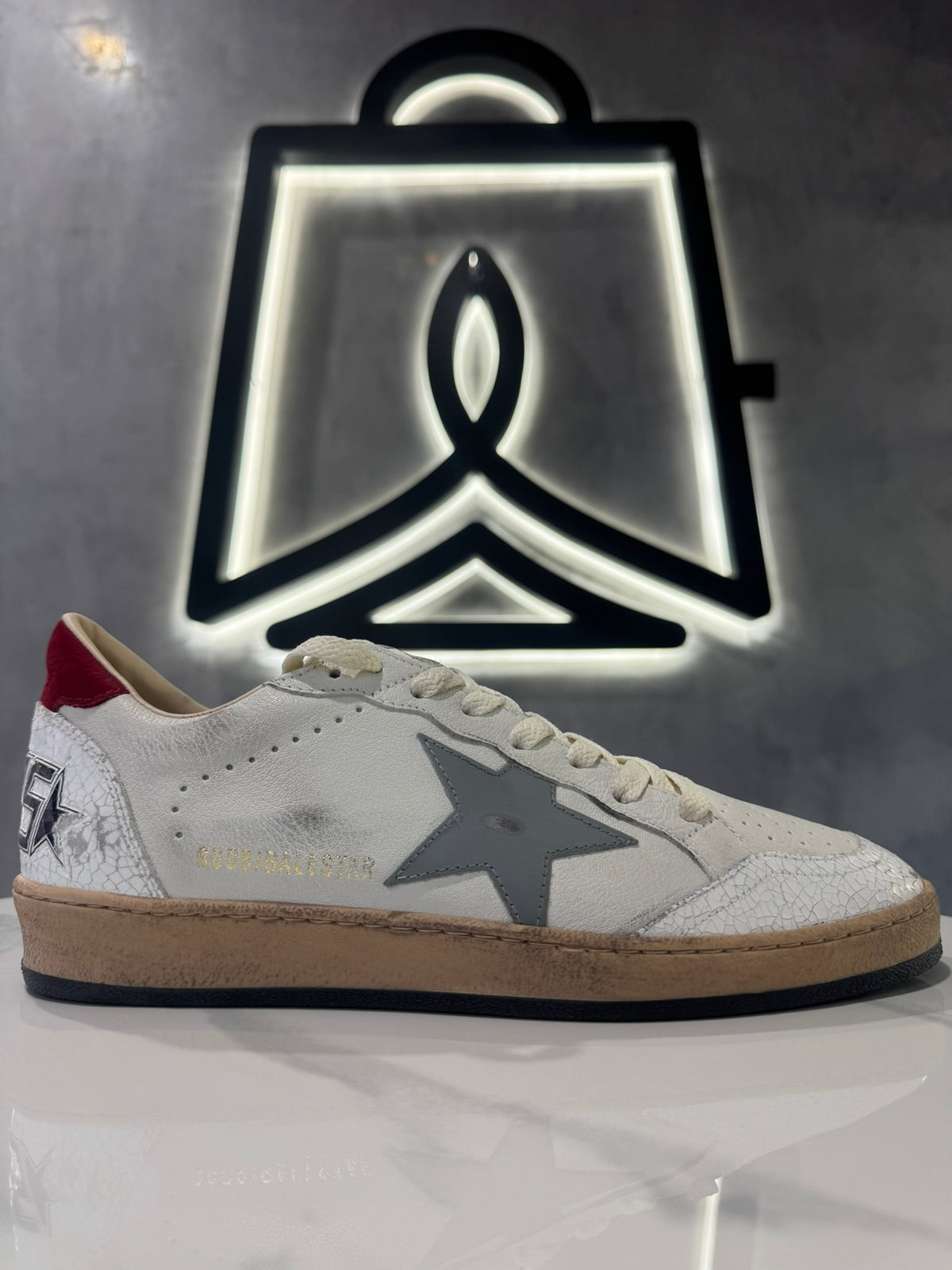 GOLDEN GOOSE - BALL STAR WHITE/SILVER BLUE/RED