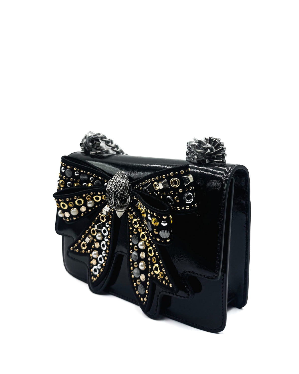 Kurt Geiger London Bolsa Bow Small Shoreditch Black/Comb · Premium Avenue