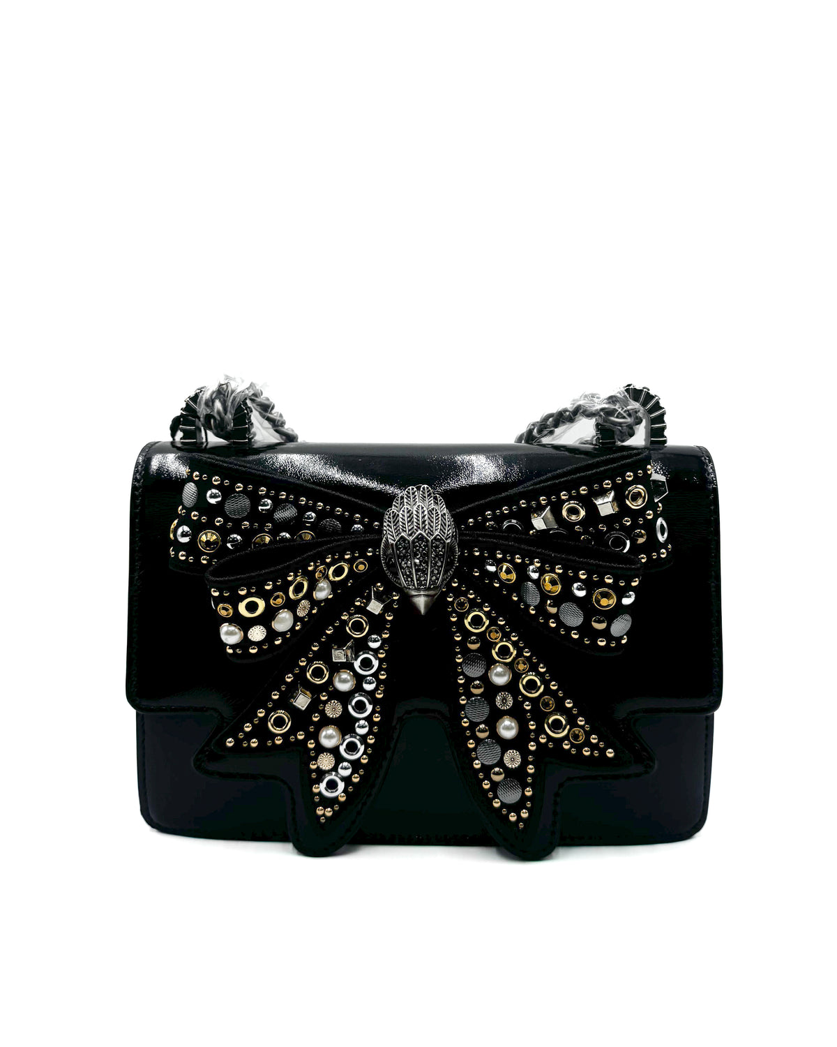 Kurt Geiger London Bolsa Bow Small Shoreditch Black/Comb · Premium Avenue