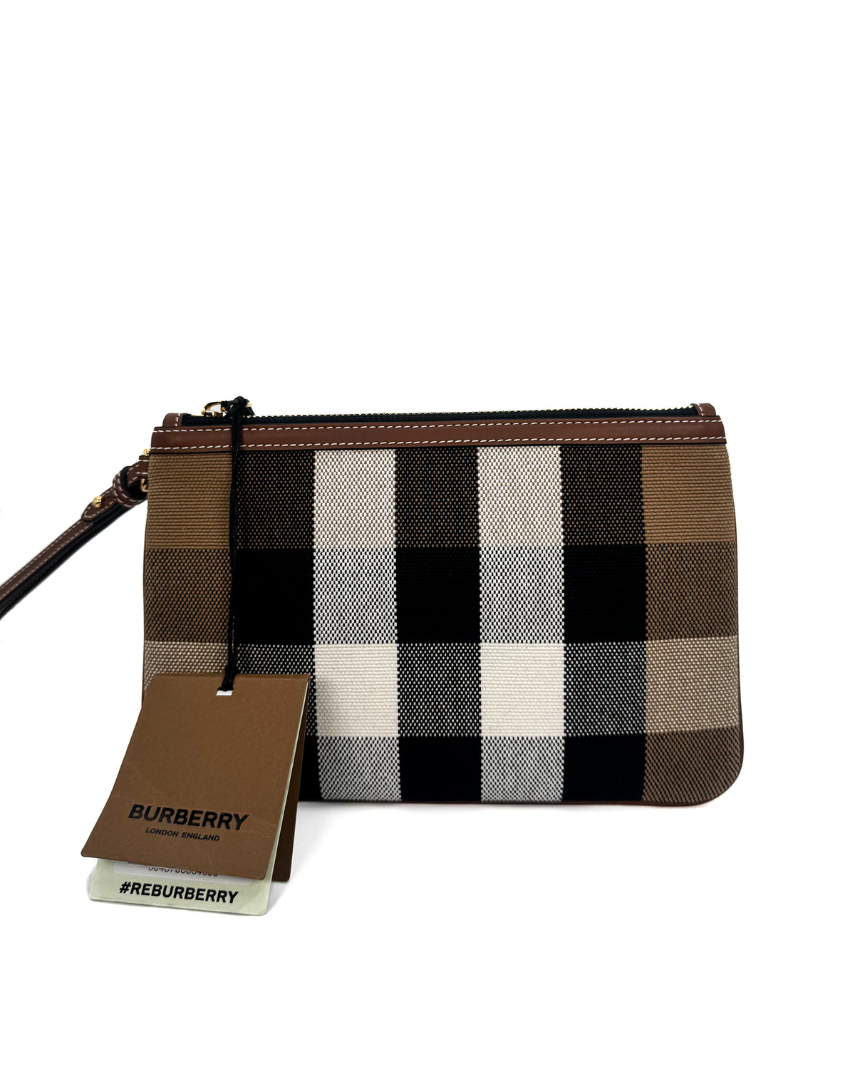 Burberry Bolsa Leather Pouch Brown · Premium Avenue