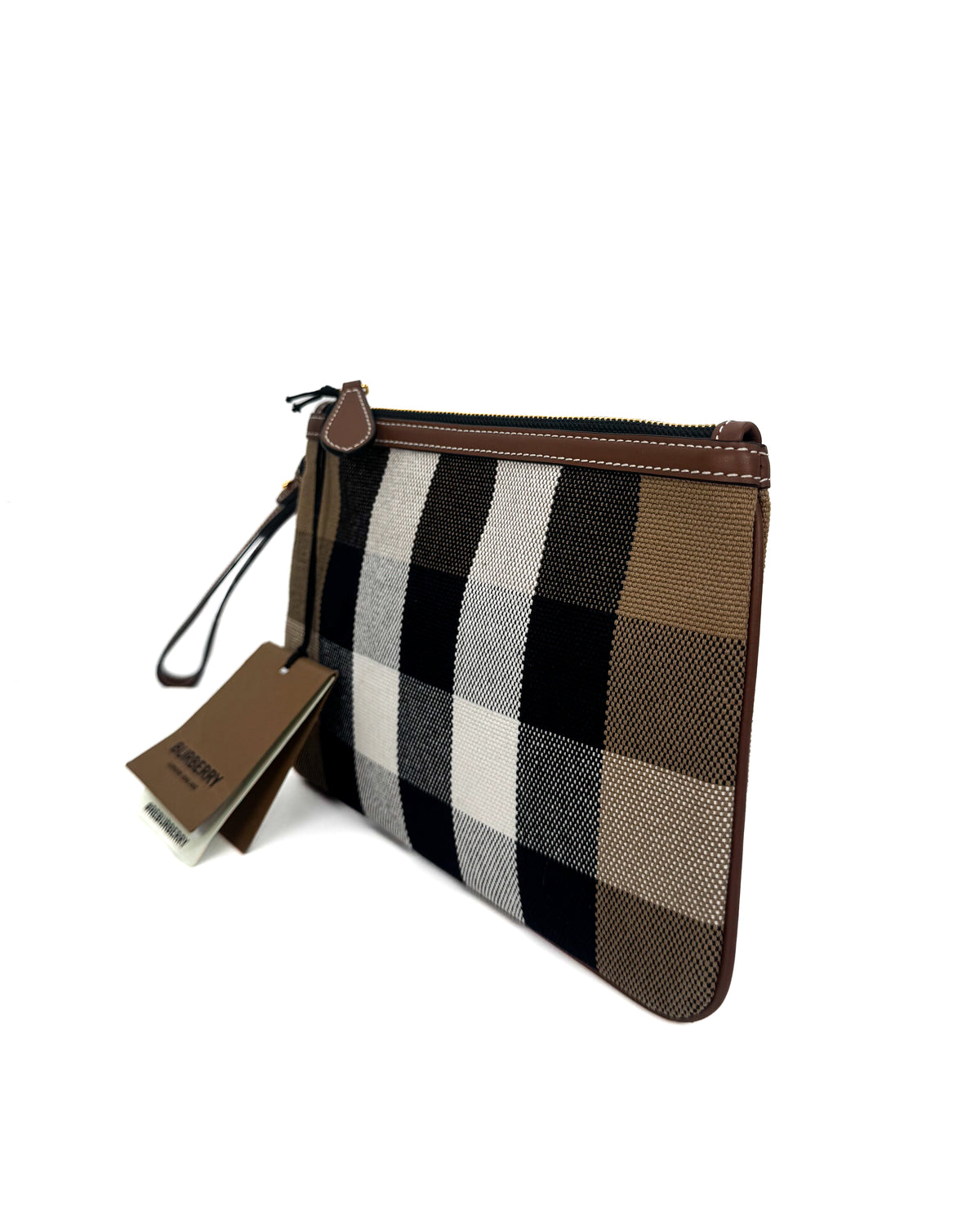 Burberry Bolsa Leather Pouch Brown · Premium Avenue