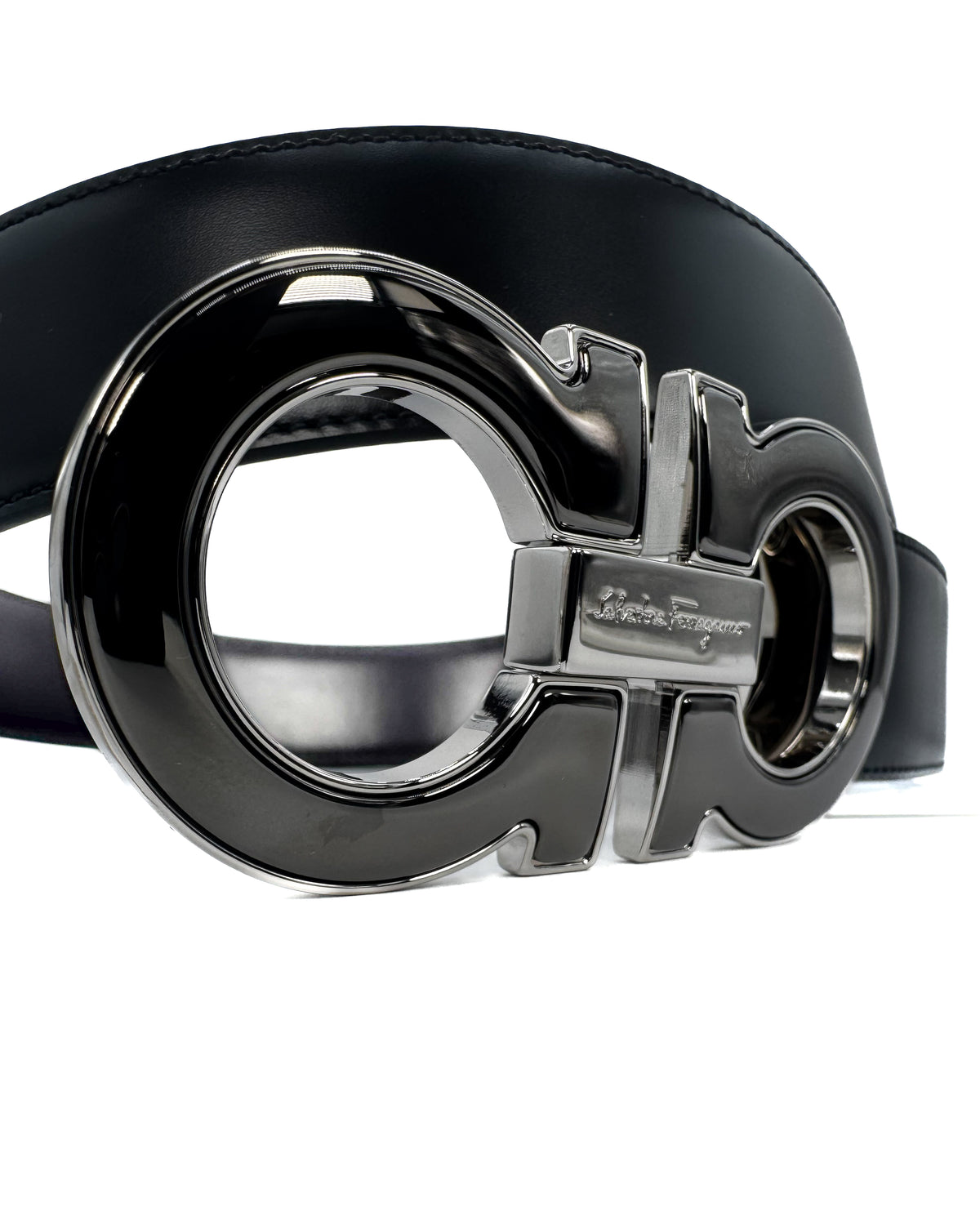 Ferragamo Accesorio Reversible Gancini Belt Black · Premium Avenue