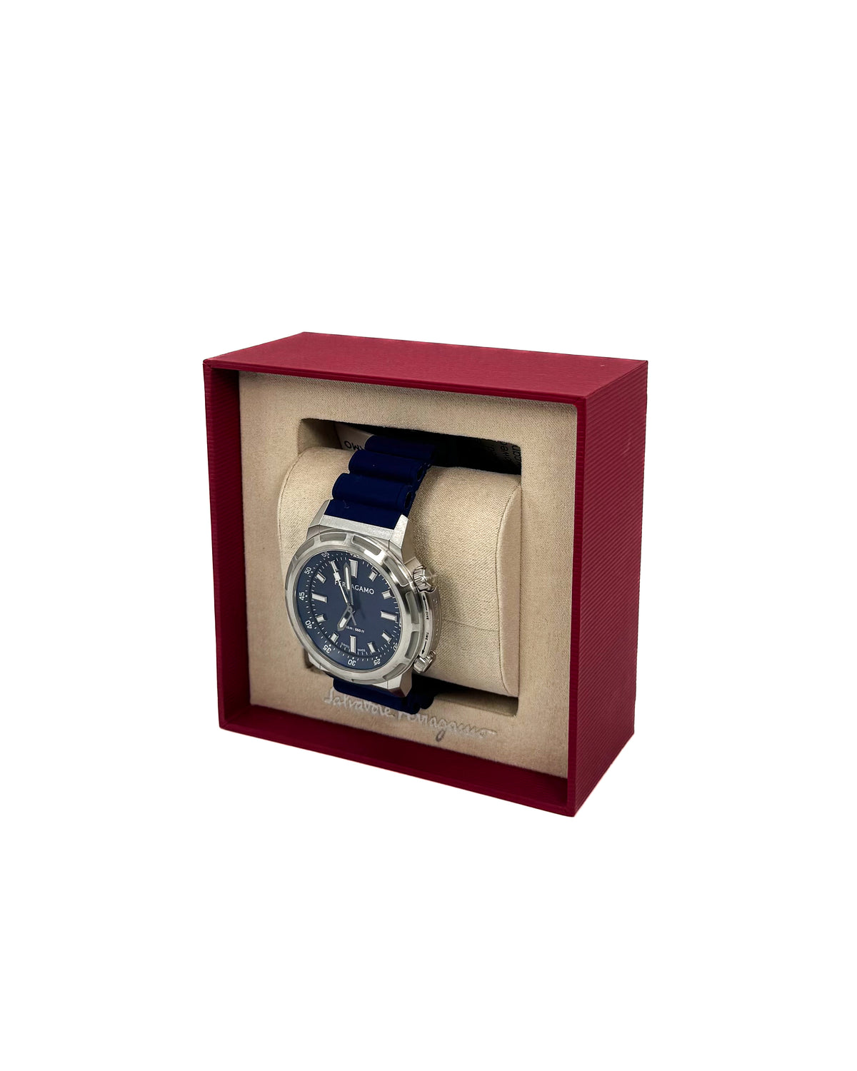 Ferragamo Accesorio Gen Z 46 Mm Qtz Silicone Blue · Premium Avenue