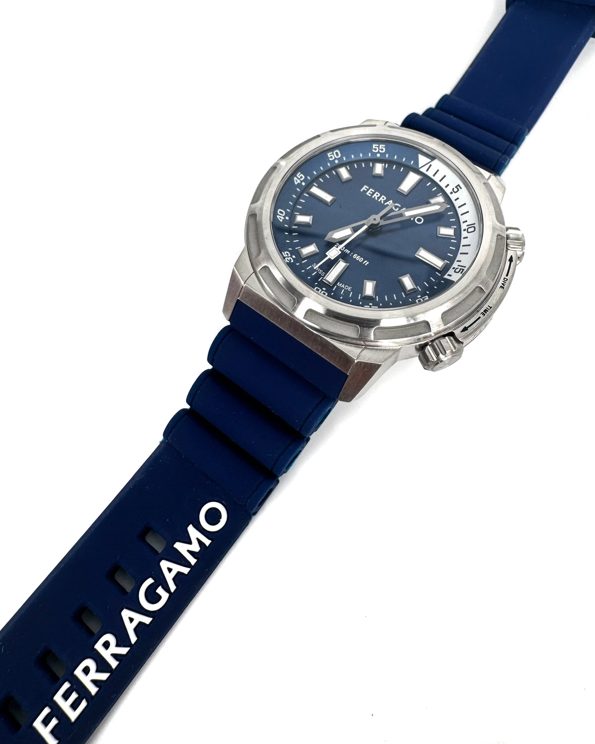Ferragamo Accesorio Gen Z 46 Mm Qtz Silicone Blue · Premium Avenue