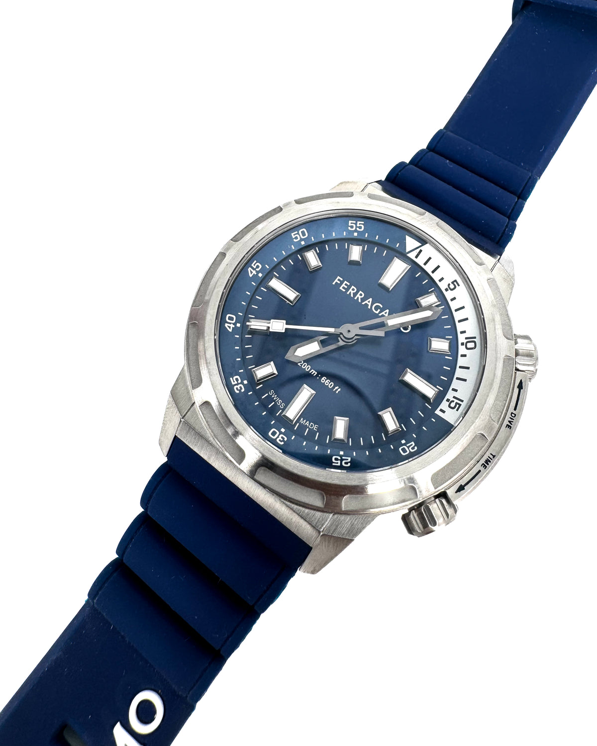 Ferragamo Accesorio Gen Z 46 Mm Qtz Silicone Blue · Premium Avenue