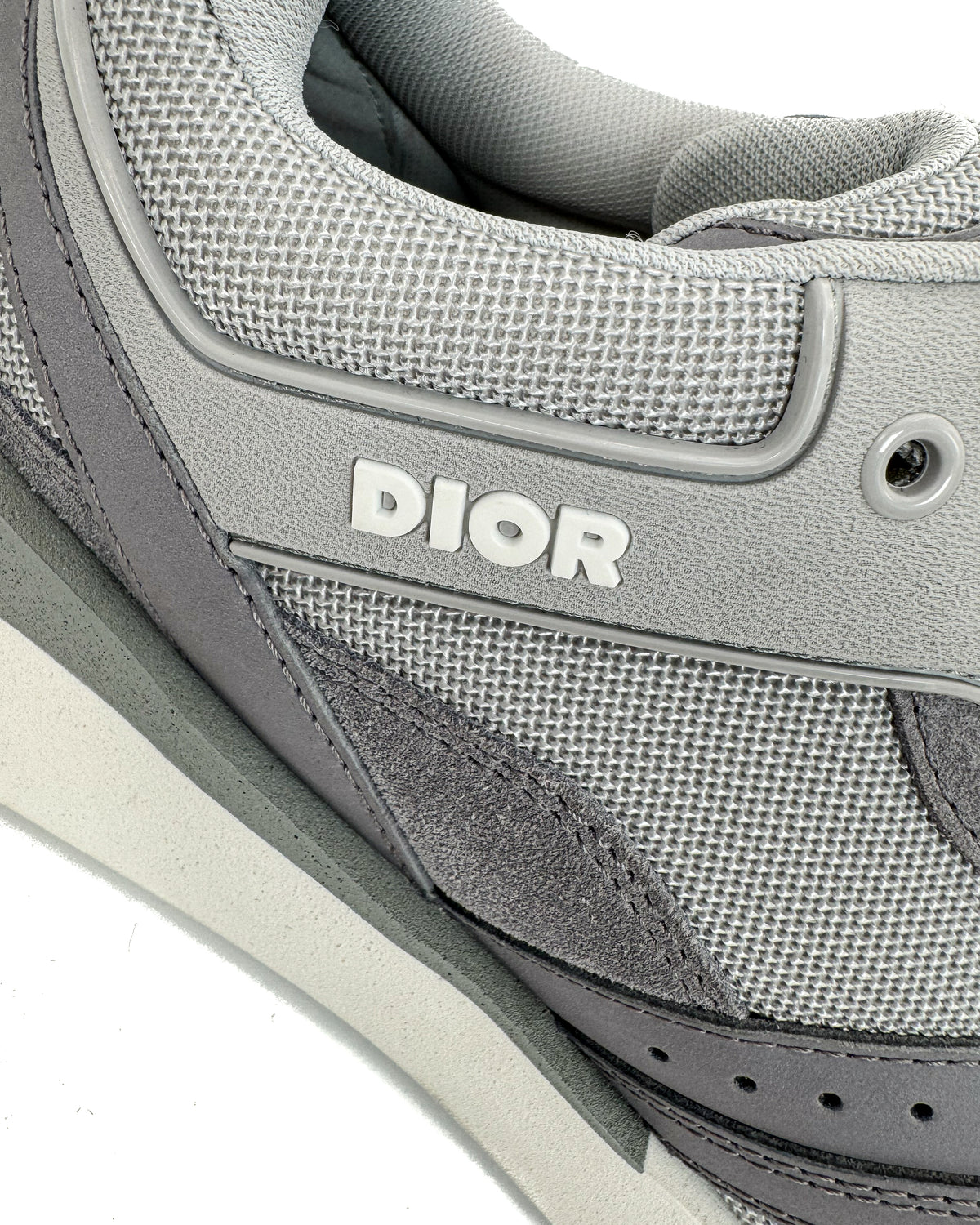 Dior Calzado B29 Smooth Calf Mesh Suede Grey/White · Premium Avenue