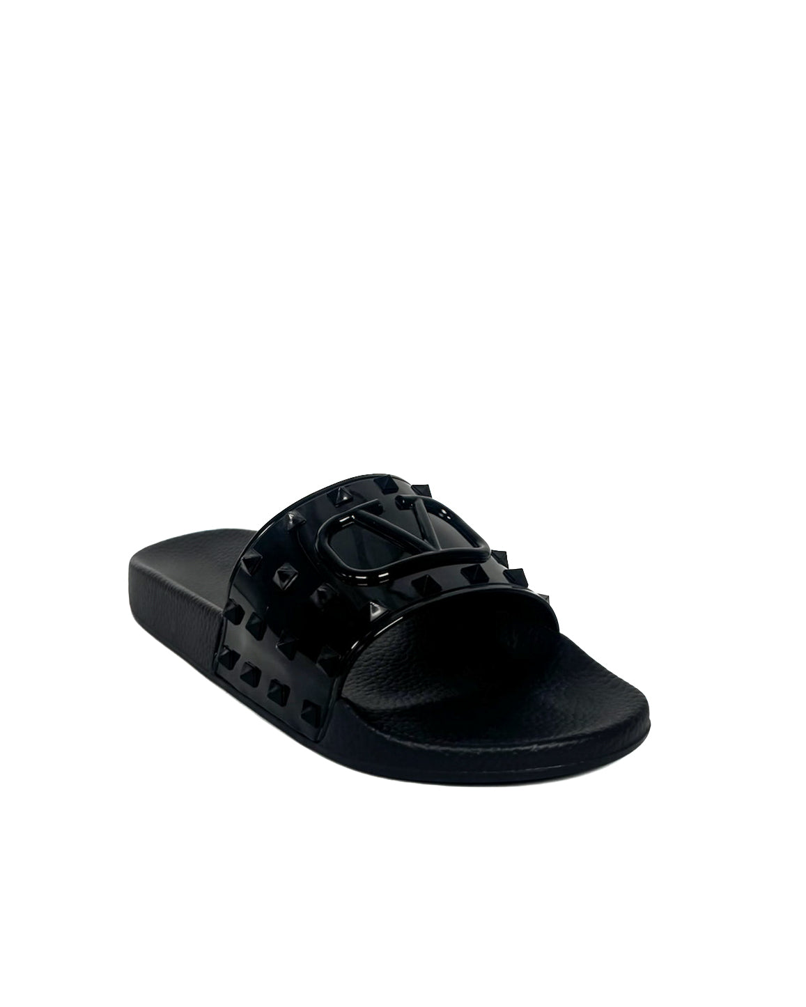 Valentino Calzado Summer Vlogo Signature Silder Black · Premium Avenue