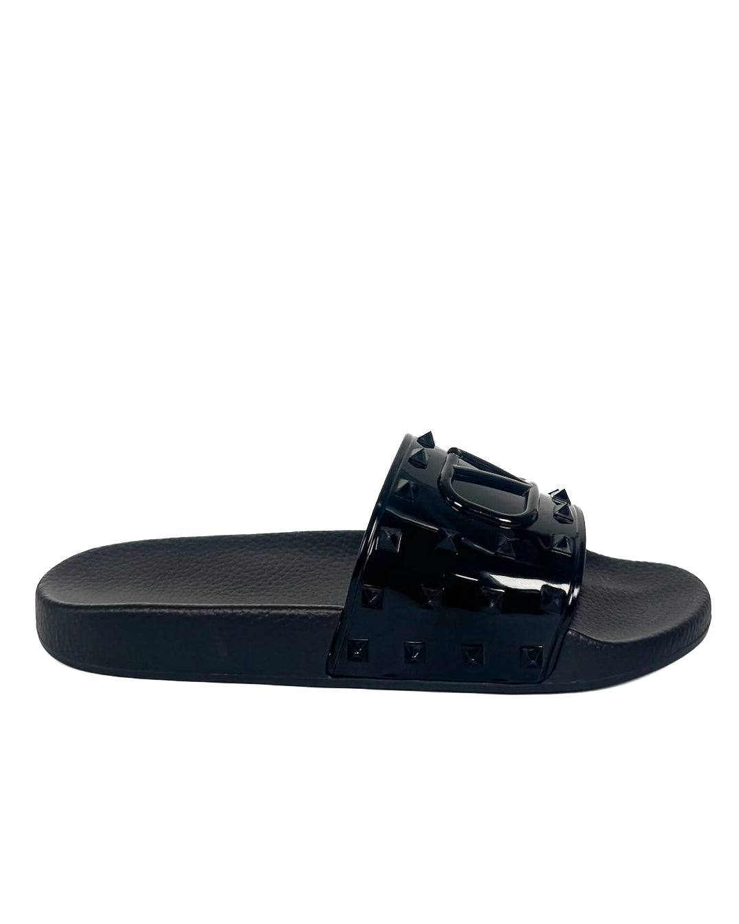 Valentino Calzado Summer Vlogo Signature Silder Black · Premium Avenue
