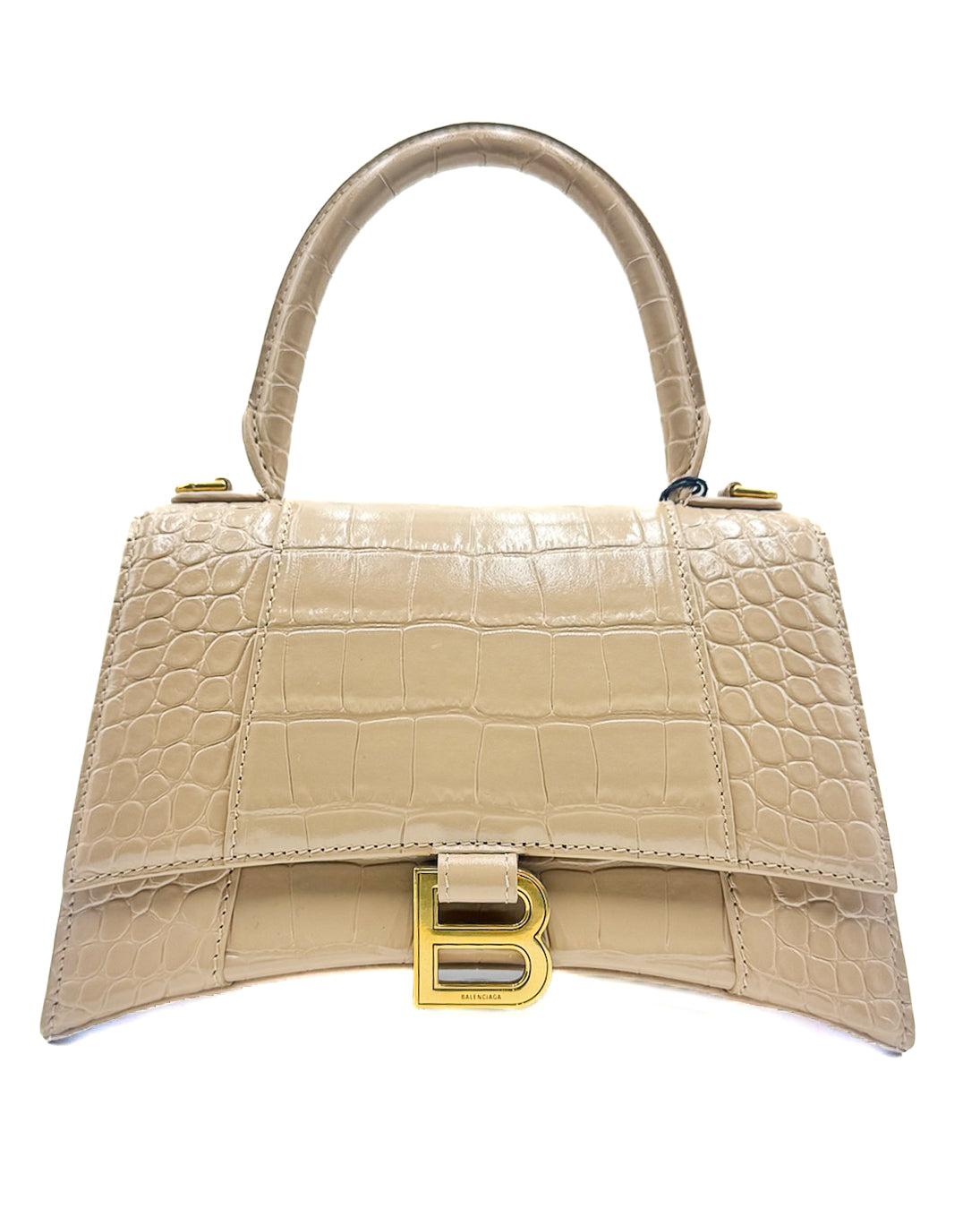 Balenciaga Bolsa Shiny Embossed Croc Calf Ag Nude · Premium Avenue