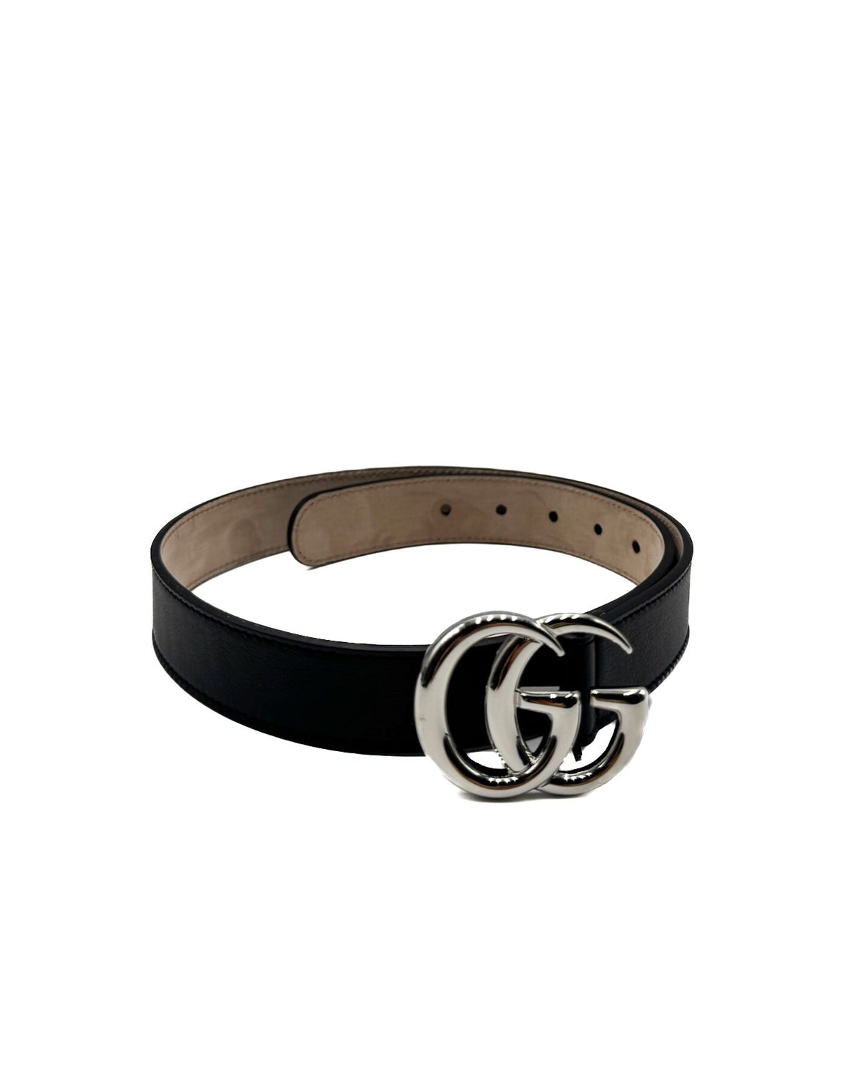 Gucci Accesorio J G Belt Leather Silver/Black · Premium Avenue