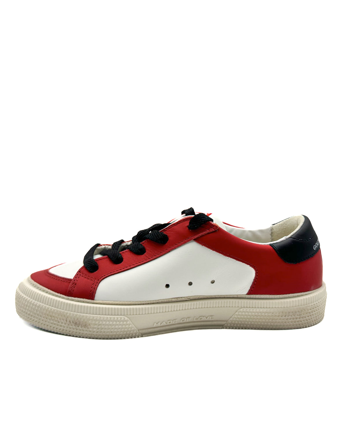 Golden Goose Calzado May With Double Quarter And Toe White/Strawberry Red/Black · Premium Avenue