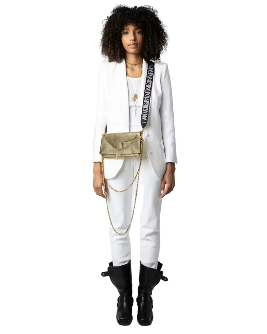 ZADIG & VOLTAIRE - STRAP GLITTER NOIR SILVER