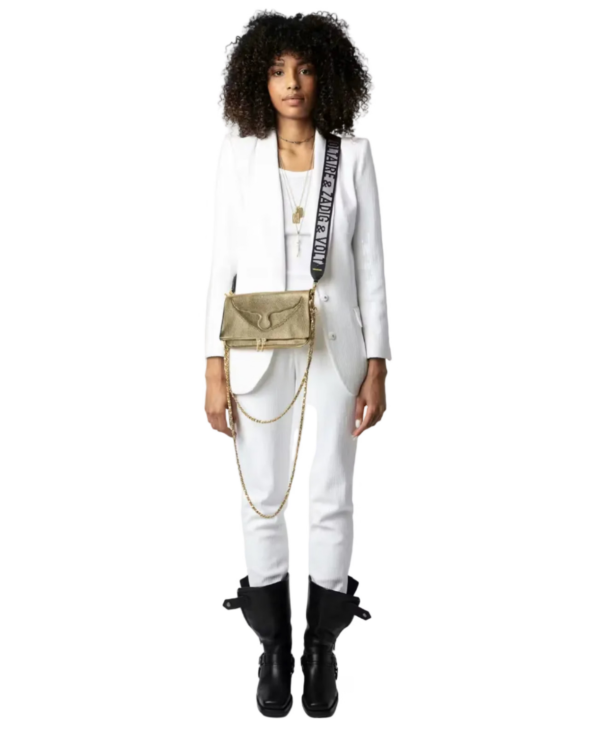 ZADIG & VOLTAIRE - STRAP GLITTER NOIR SILVER