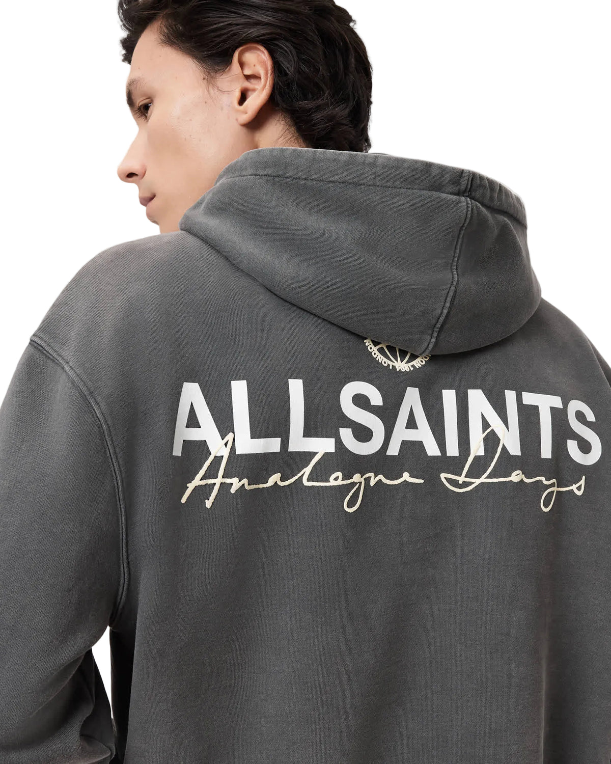 AllSaints Emblem Hoody Washed Black · espalda · Premium Avenue