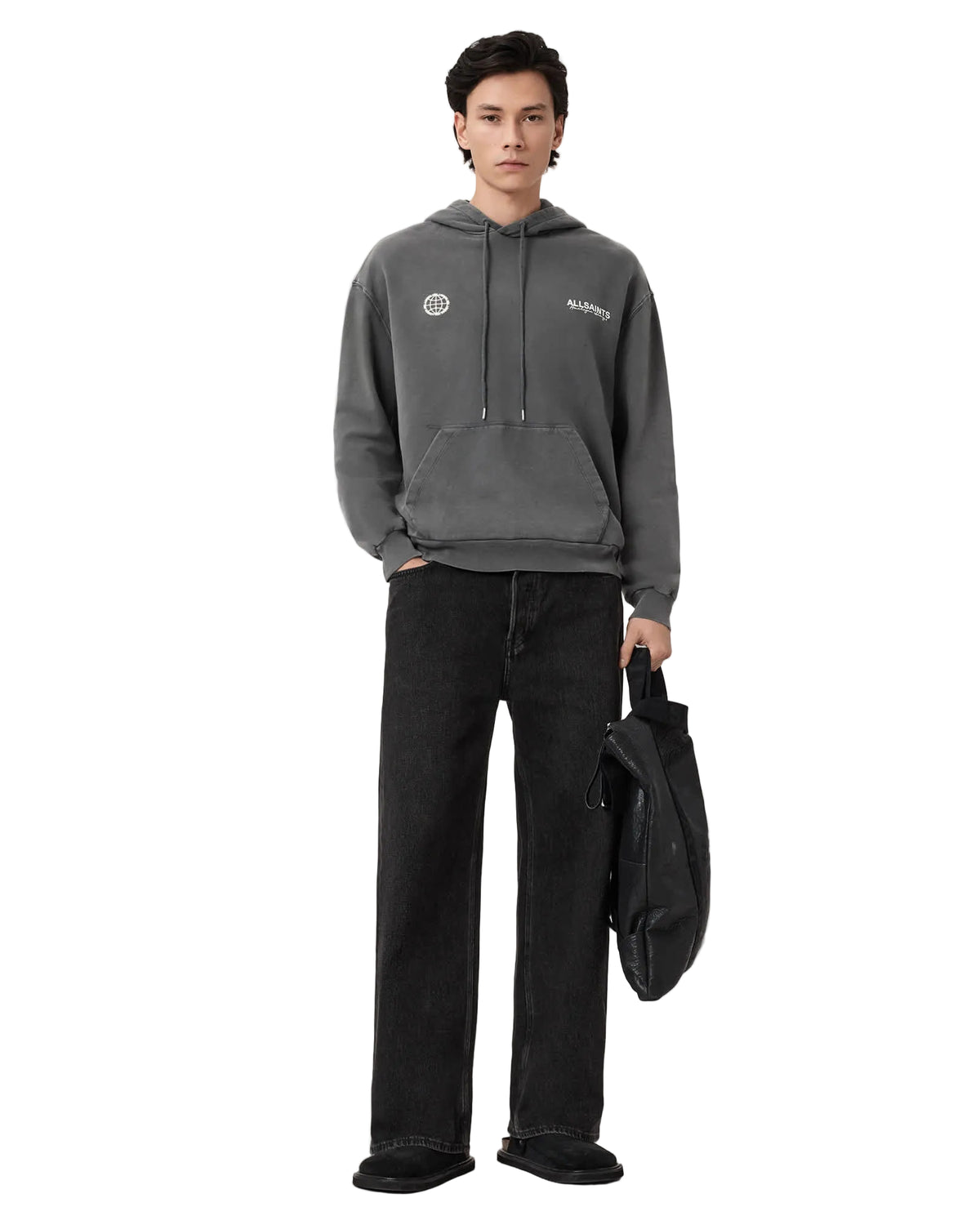 AllSaints Emblem Hoody Washed Black · detalle · Premium Avenue