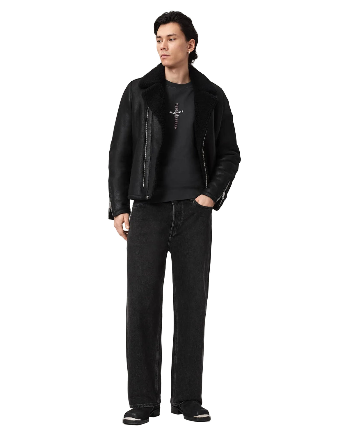 AllSaints Knox Washed Black · detalle · Premium Avenue