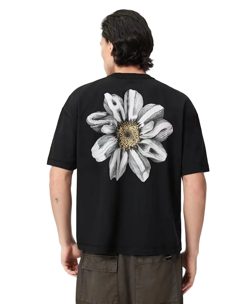 ALL SAINTS - PETALS SS CREW WASHED BLACK