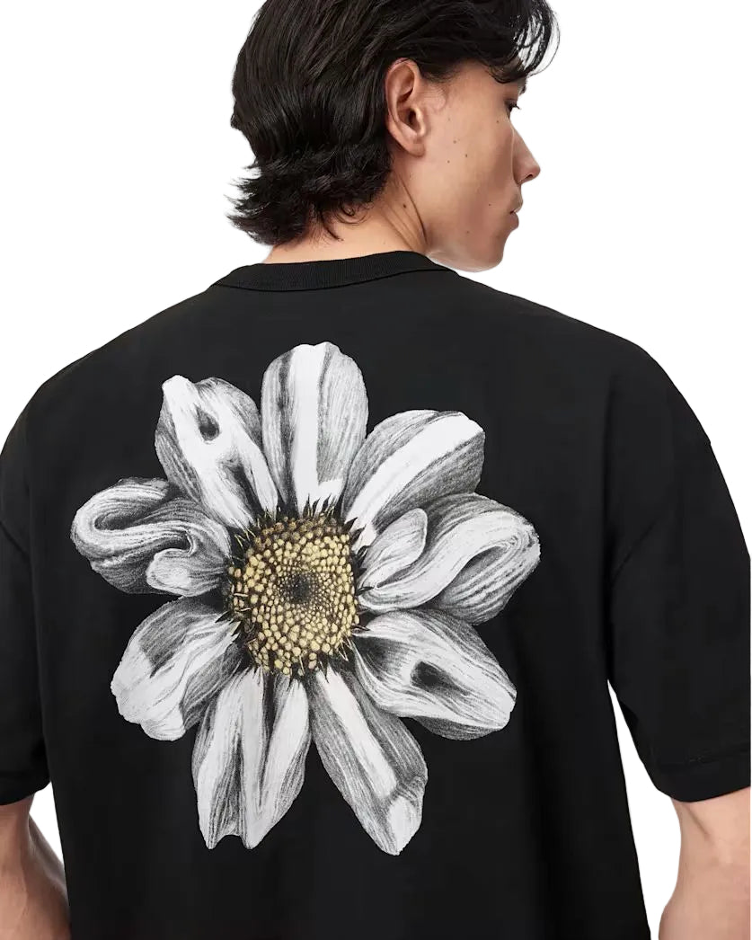 ALL SAINTS - PETALS SS CREW WASHED BLACK