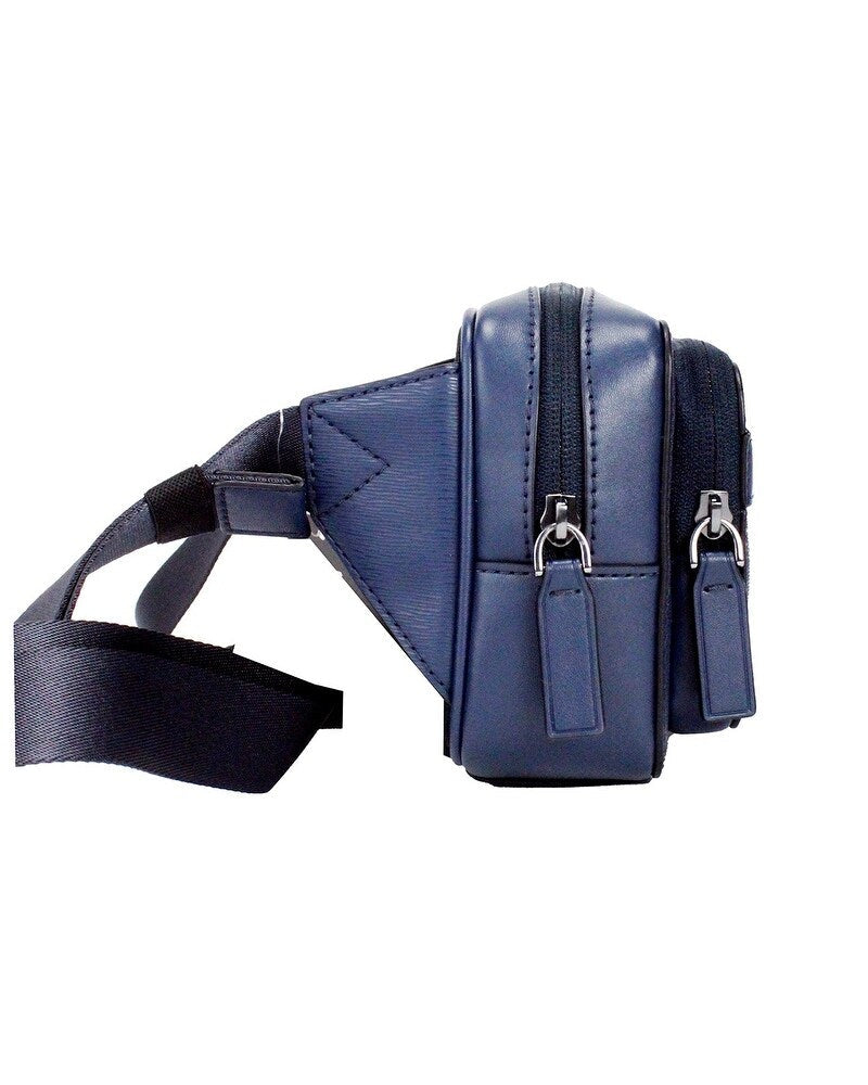 Michael Kors Bolsa Cooper Small Double Zip Belt Bag Navy Blue · Premium Avenue