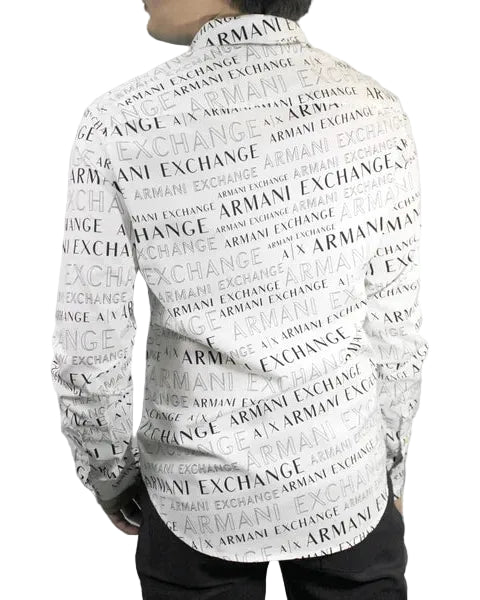 ARMANI EXCHANGE - WHITE FULL LOGO SHIRT SLEEVE WHITE