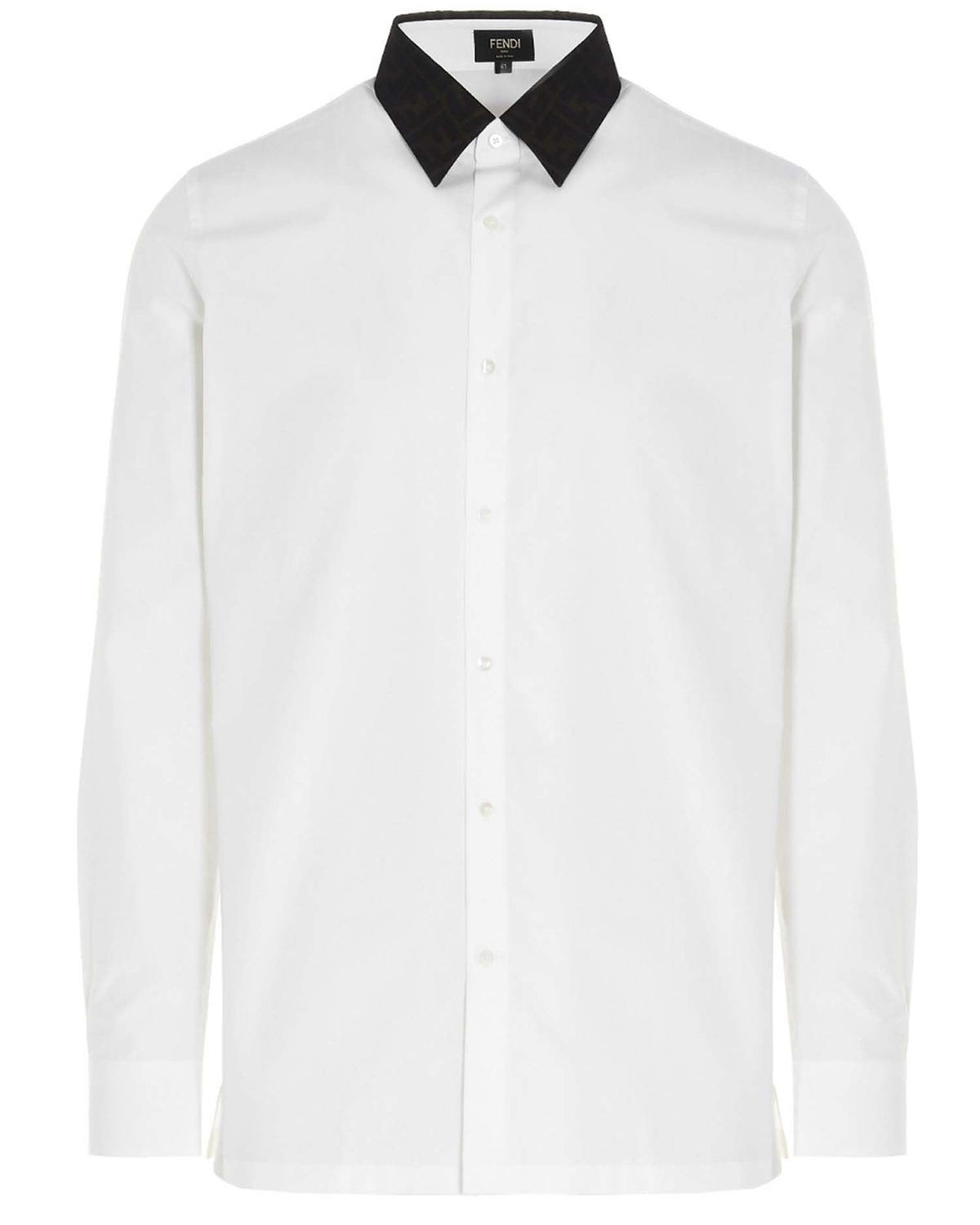 FENDI - M. SHIRT/WOVEN FABRIC BIANCO/ANTRACITE