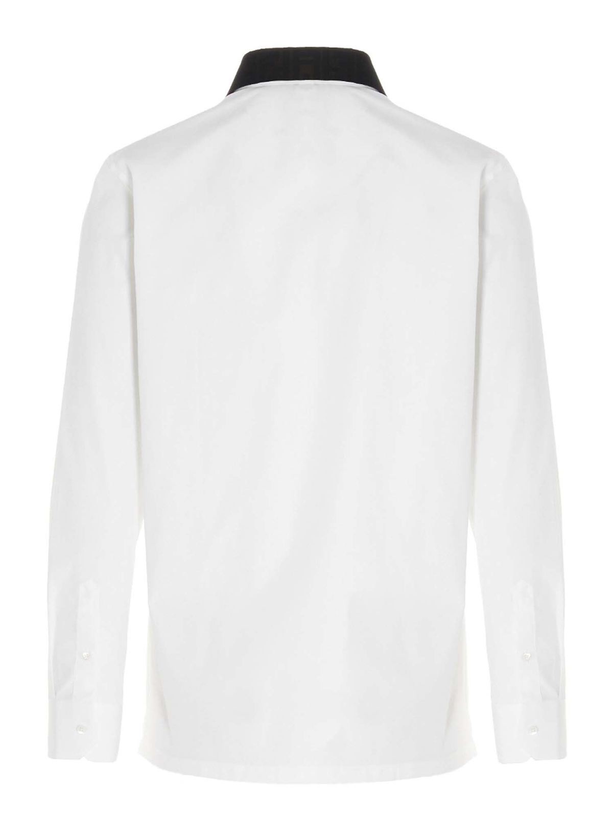 FENDI - M. SHIRT/WOVEN FABRIC BIANCO/ANTRACITE
