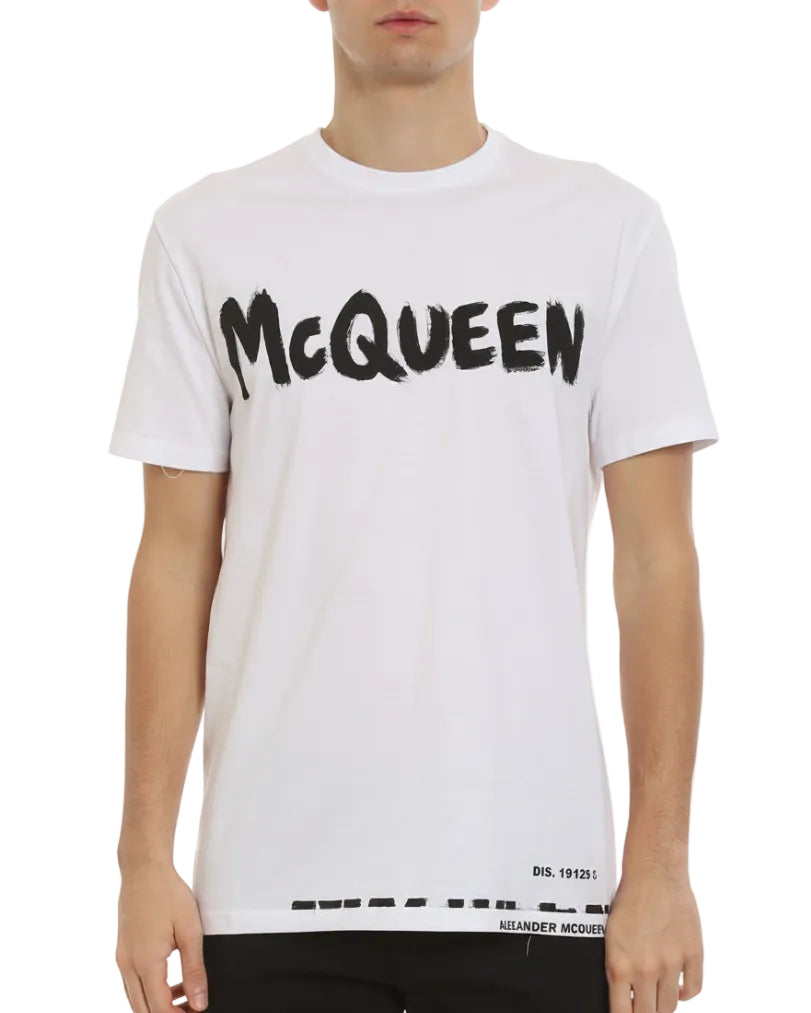 ALEXANDER MCQ - GRFT PRT ORGANIC T-SHIRT JERSE WHITE/MIX