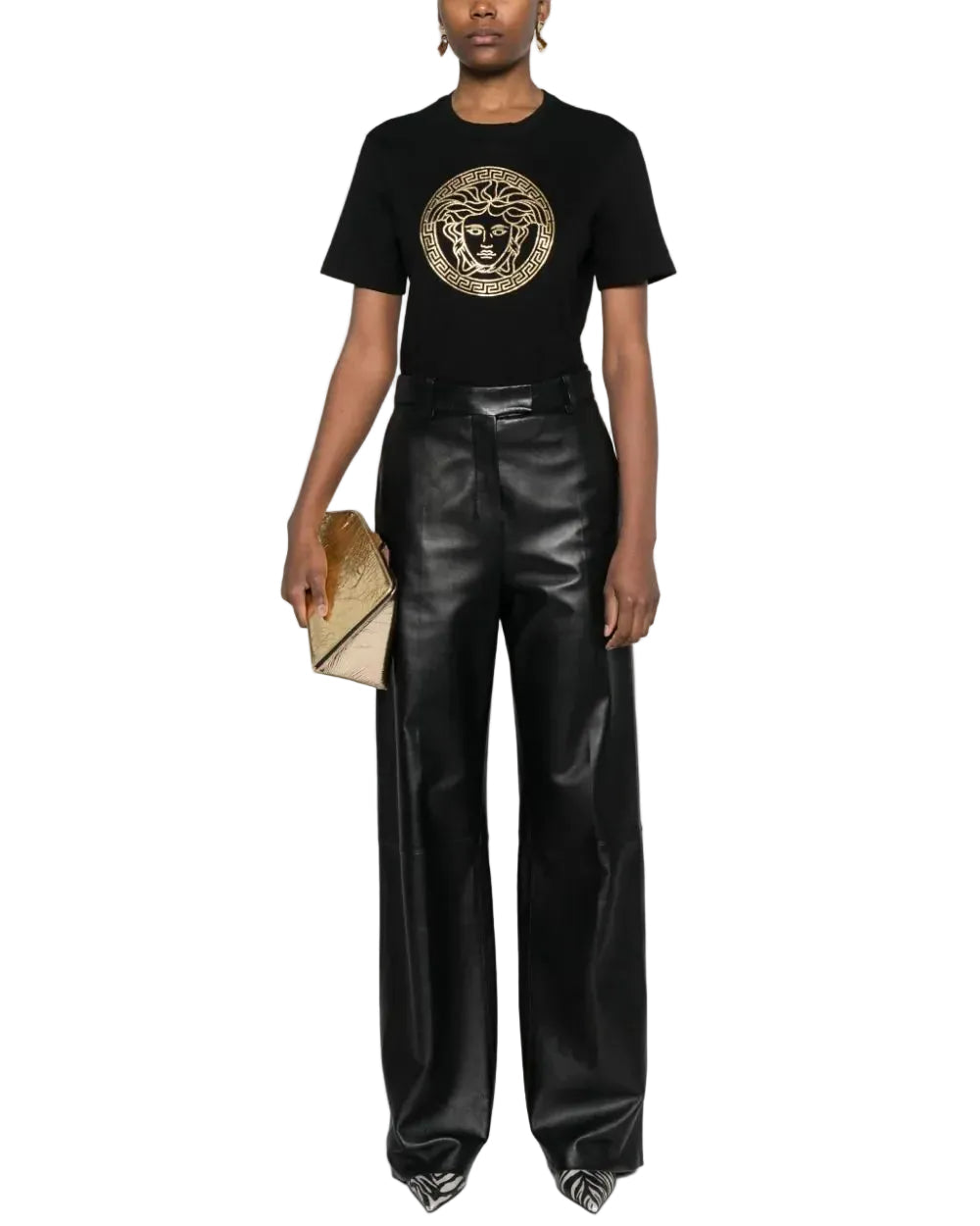 Versace Ropa Jersey Fabric With Medusa Lamina Black/Gold · Premium Avenue