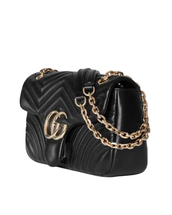 GUCCI - HANDBAG GG MARMONT BLACK/GOLD