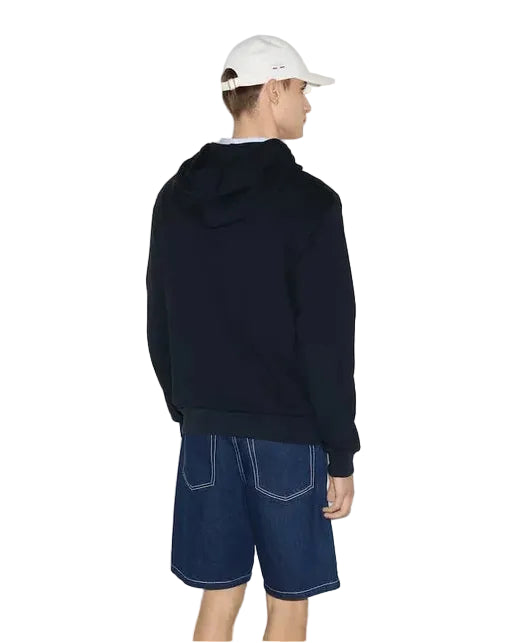 GUCCI - LOGO PRINTED HOODED SWEATSHIRT NAVY BLUE