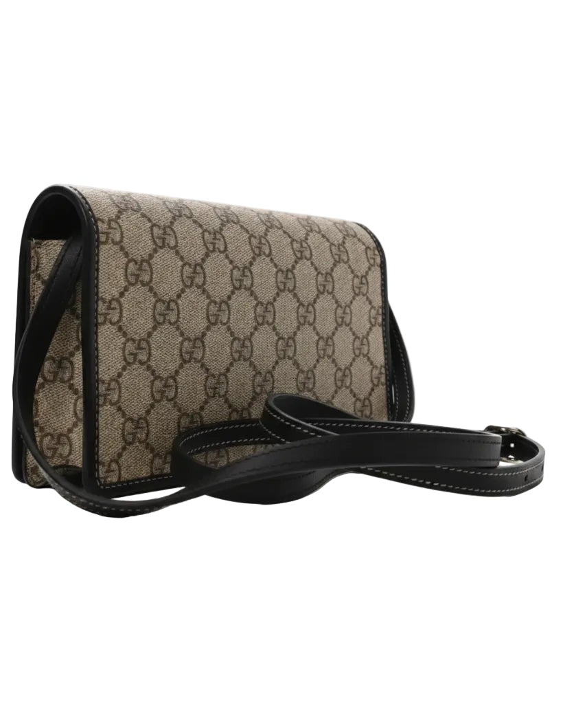 GUCCI - GG EMBLEM SHOULDER WALLET BEIGE