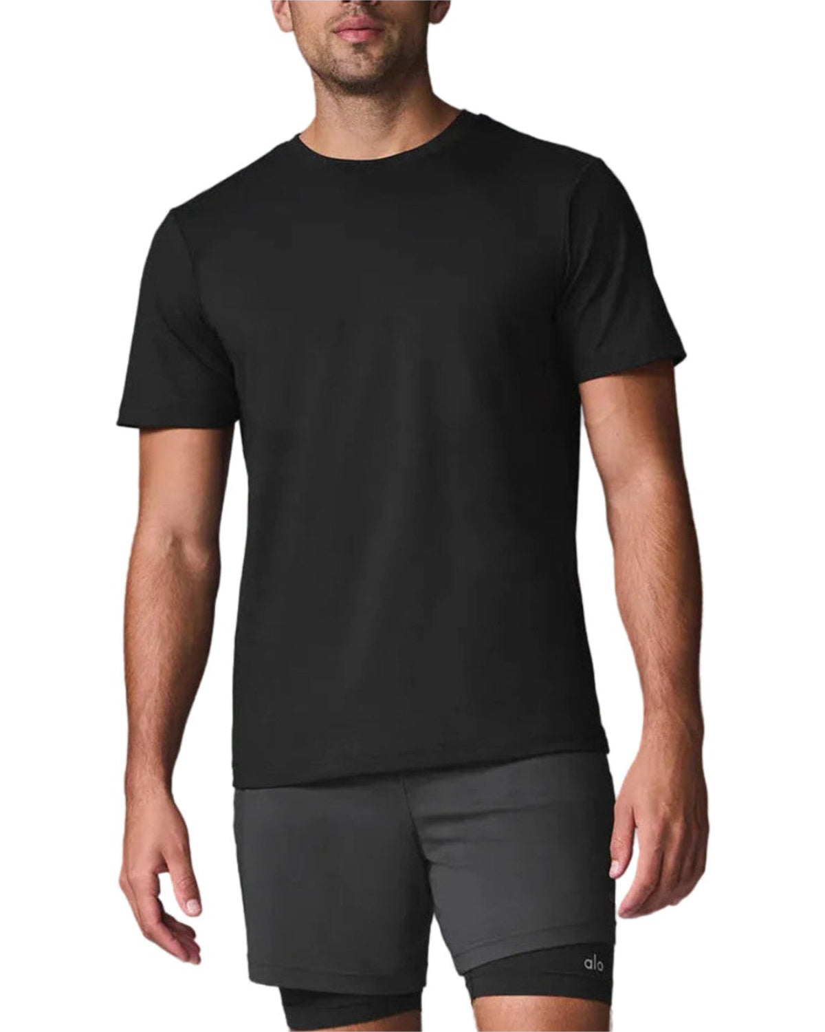 Alo Conquer Reform Crewneck Short Sleeve Black · Premium Avenue