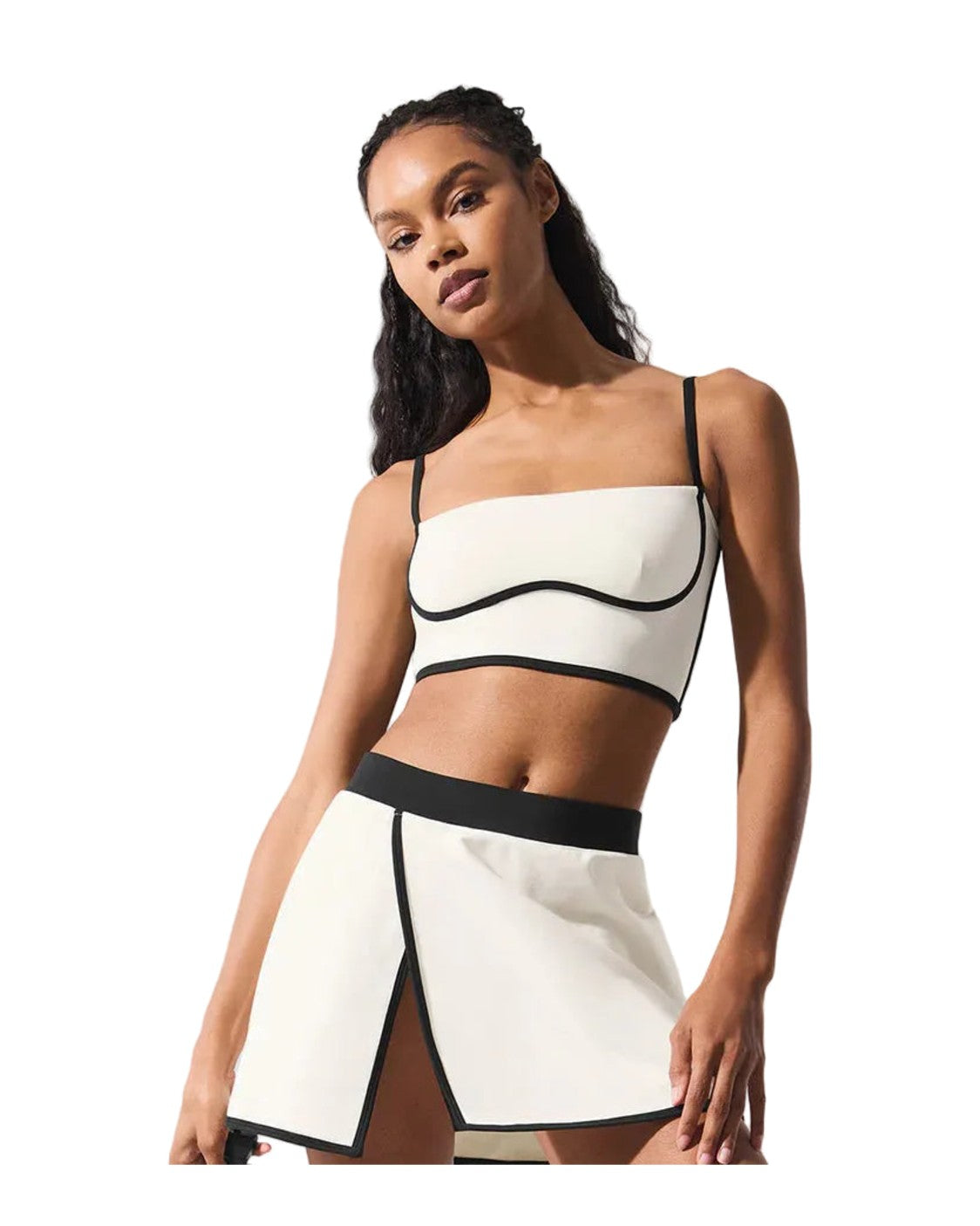 Alo Airbrush Streamlined Bra Tank Ivory/Black · Premium Avenue