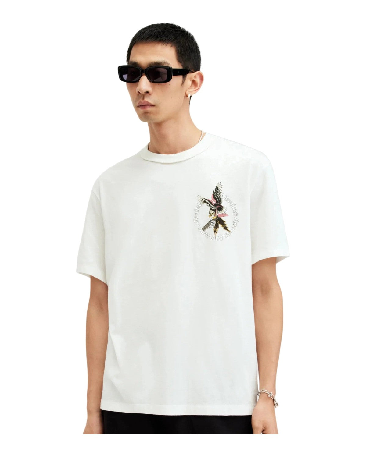 All Saints Fret SS Crew Chalk White · Premium Avenue