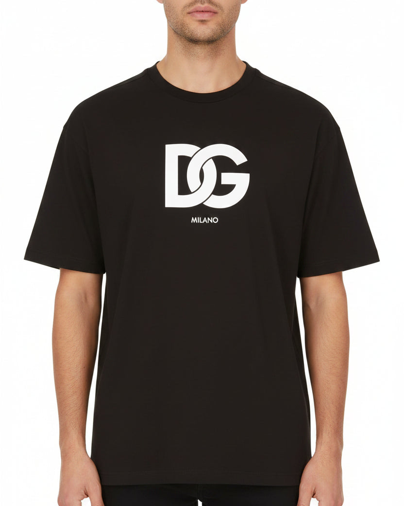 Dolce & Gabbana White DG Print Tee Black · Premium Avenue