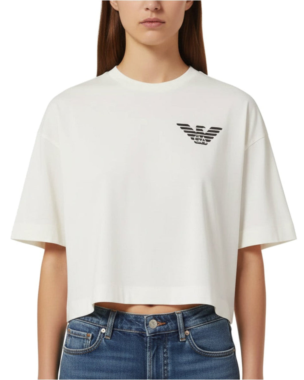 Emporio Armani Embroidered Eagle White Tee · Premium Avenue