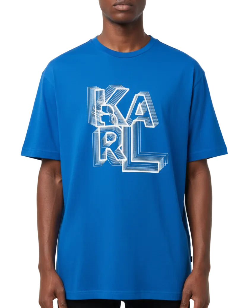 Karl Lagerfeld T-Shirt 3D Big Logo Blue/White · Premium Avenue